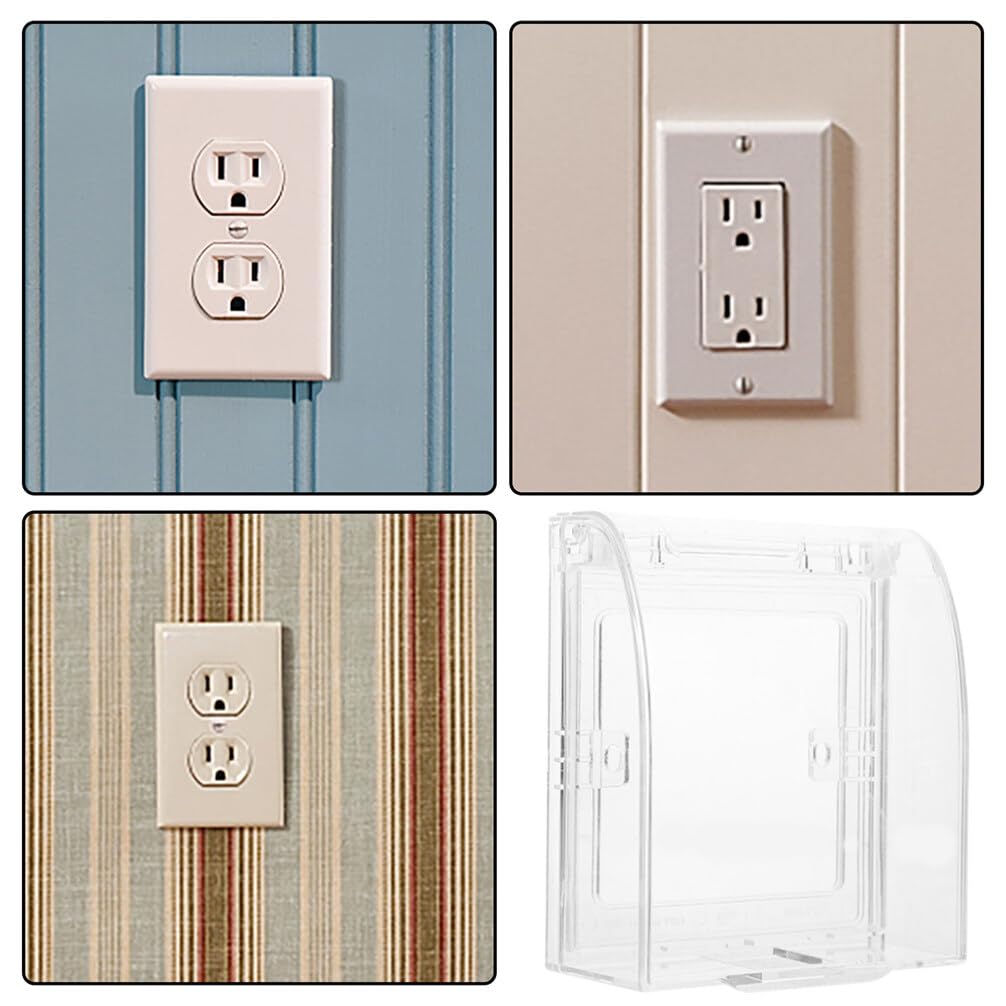 OSALADI 4pcs Outlet Covers Babyproof Socket Protectors for Electrical Safety Weatherproof Design for Home Use Material Easy Installation
