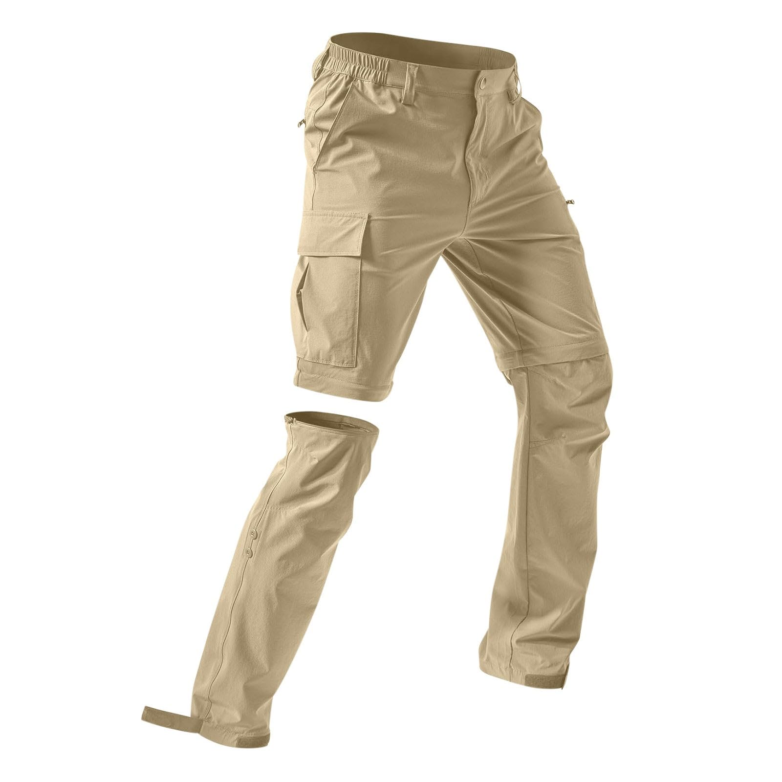 Pantalones de senderismo con cremallera para hombre, convertibles, elásticos, para exteriores, ligeros, para trabajo, viajes, pesca, jardinería, caminar, con múltiples bolsillos, ropa táctica de