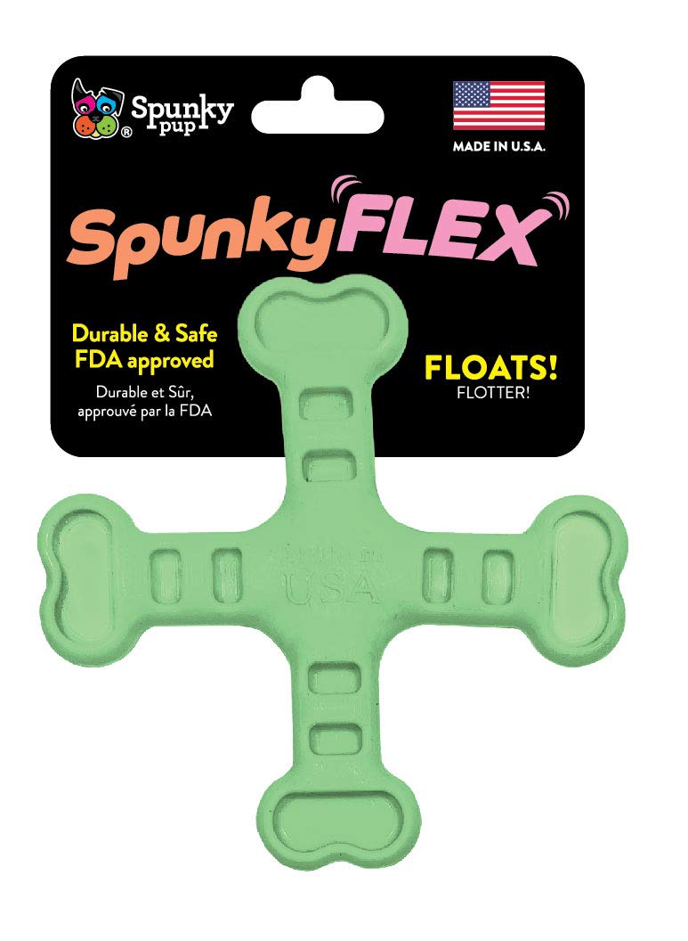 Jouet pour chien Spunky Pup Spunkyflex os croisé qui flotte pour chien qui détruit tout