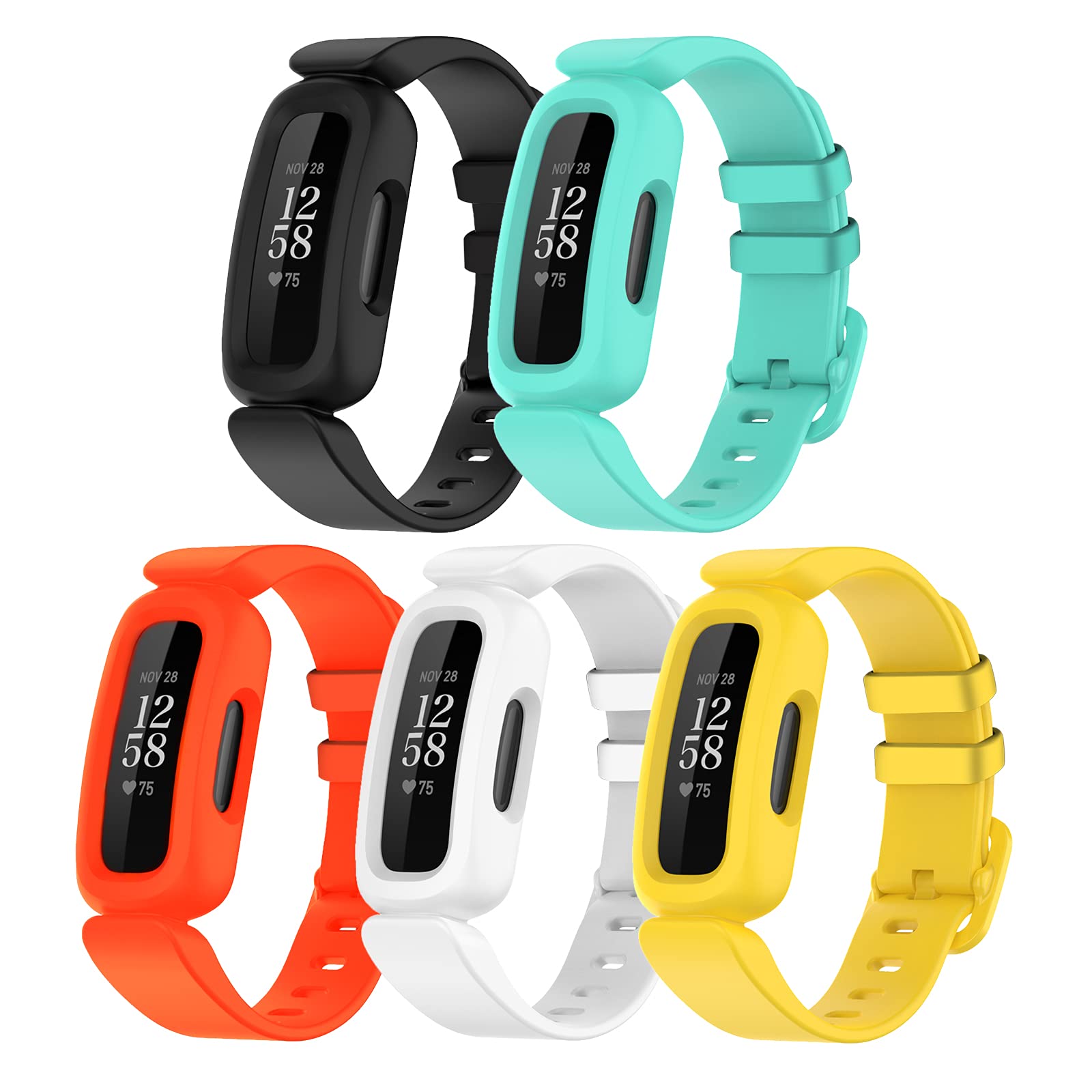 TopPerfekt Straps Compatible with Fitbit Ace 3 for Kids, Soft Silicone Waterproof Bracelet Accessories Sports Watch Strap Replacement for Fitbit Inspire 2/Ace 3 Boys Girls
