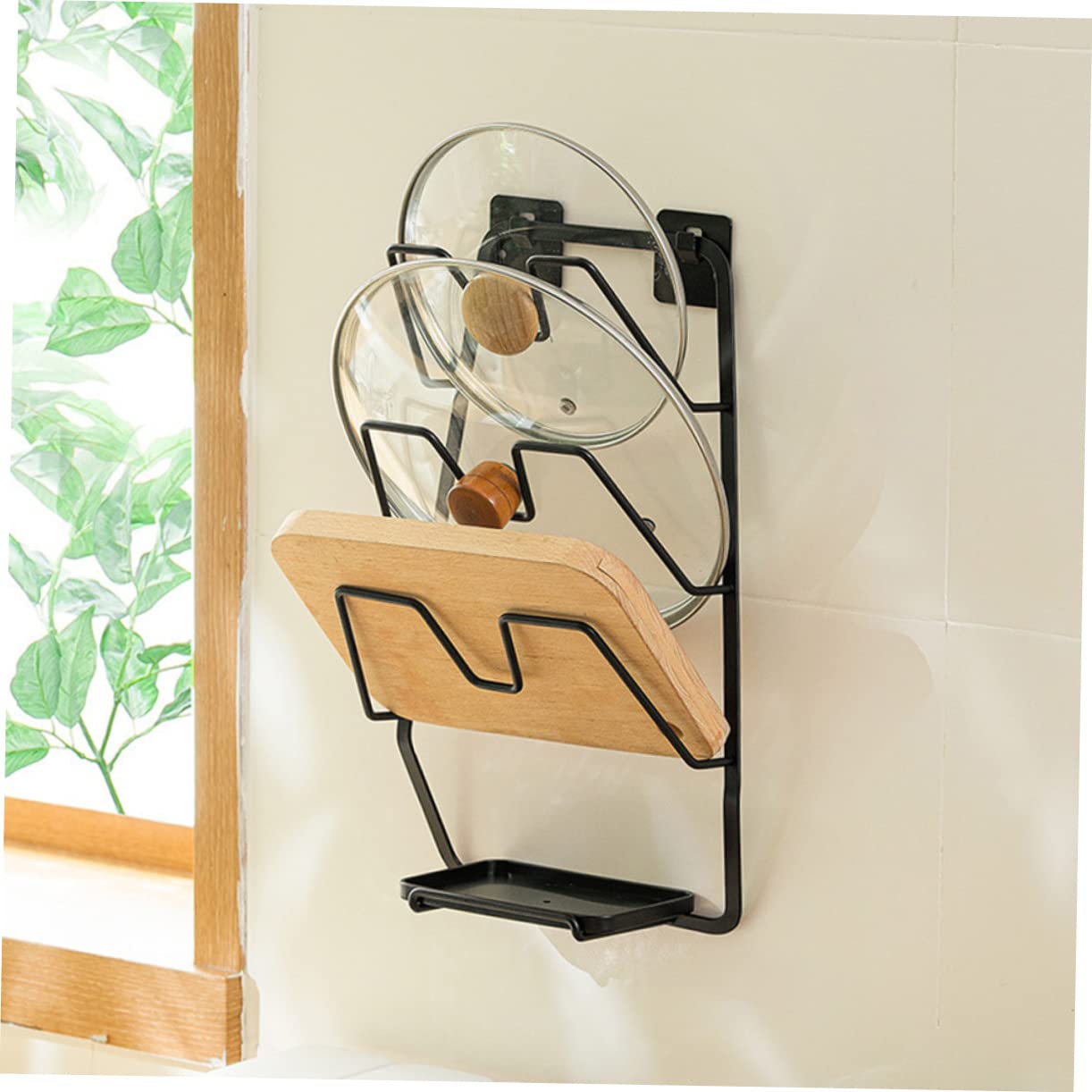 COLLBATH Soporte Para Tapas De Ollas Perchero Para El Hogar Estante Multifunción Fácil De Colgar y Limpiar