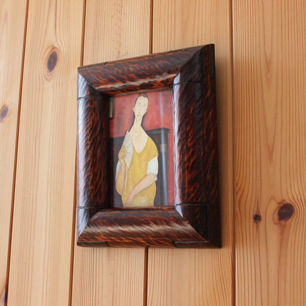 Amazon.co.jp: フォトフレーム 木製 額縁 木 壁掛け スタンド （丸面型