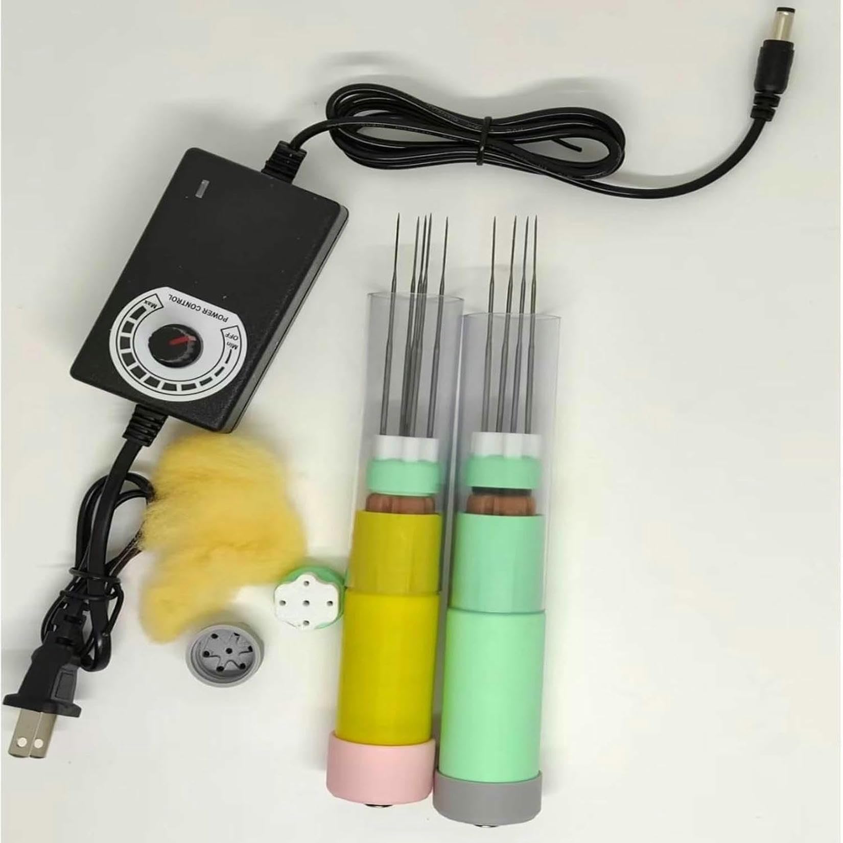 OJHVTCXD Elektryczna igła do filcowania, narzędzie do filcowania wełny, regulacja prędkości, 1-7 igieł, skok silnika 2 cm, łatwa wymiana igły, do samodzielnego malowania wełny, filcowana praca