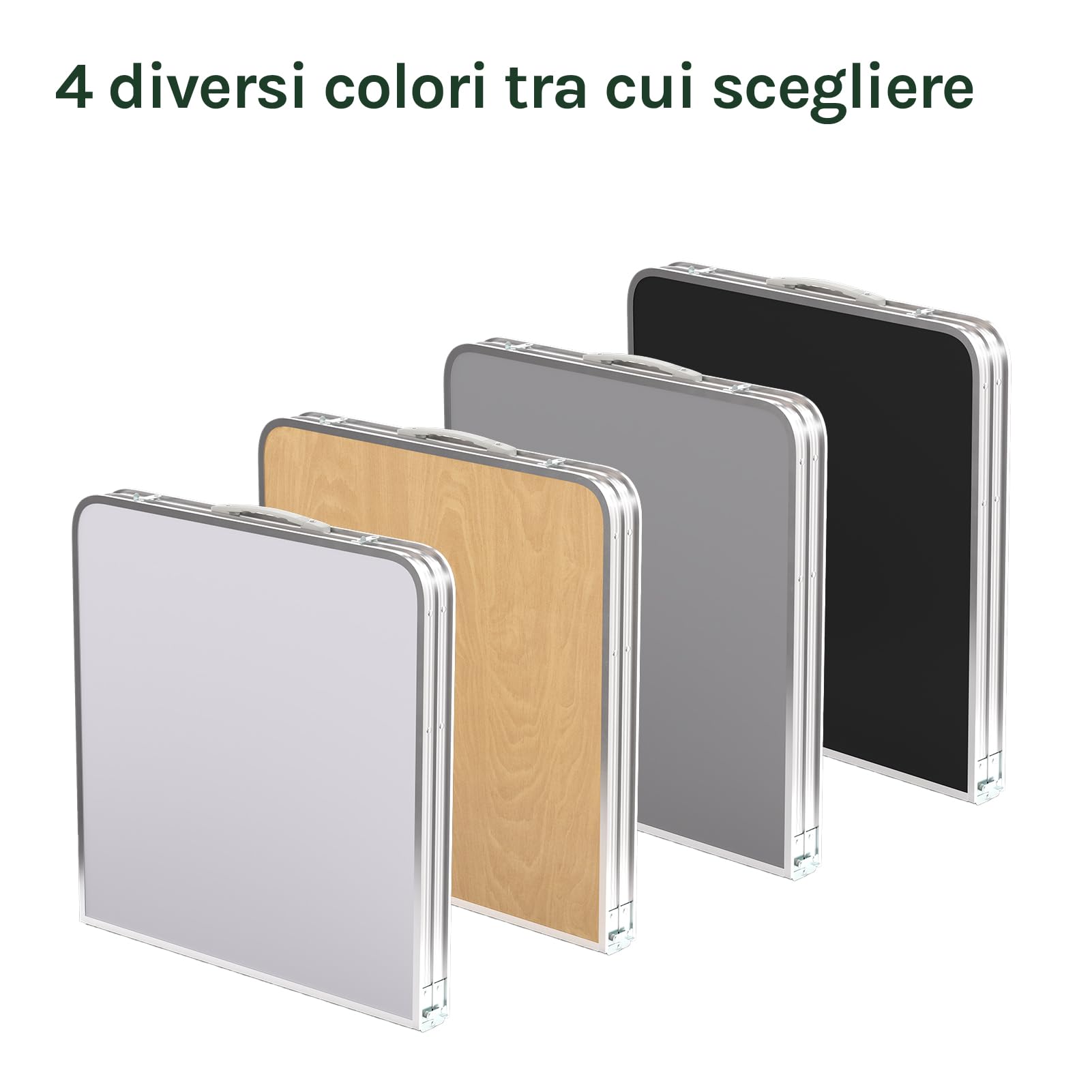 WOLTU Tavolo da Campeggio Pieghevole Portatile con Maniglia per Picnic Giardino Altezza Regolabile in Alluminio MDF 120x60x55/70cm