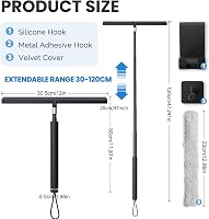 Mannicix 120 cm teleszkópos zuhany- és ablakkaparó, 2 az 1-ben vízlehúzó 2