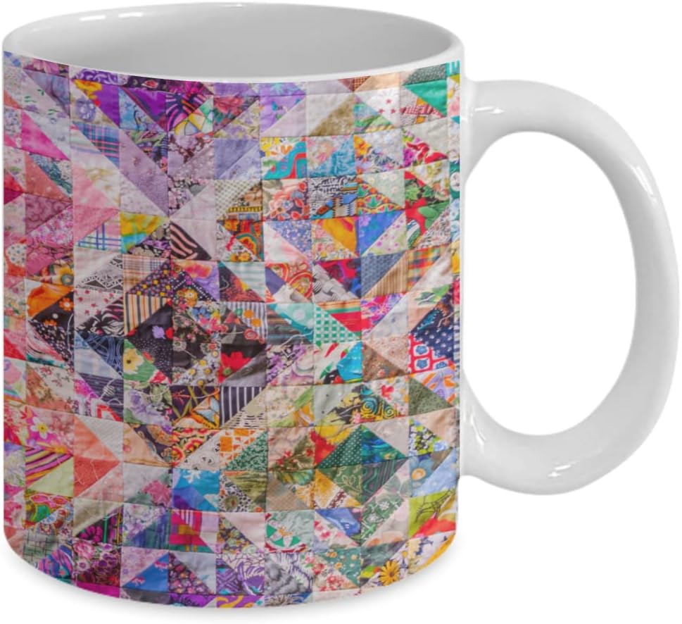 Quilt Mug, Gift for Quilter, Quilter Gifts, Sewer Mug, Vintage Quilt, Gift for Sewer, Sewing Mug, Unique Coffee Cup