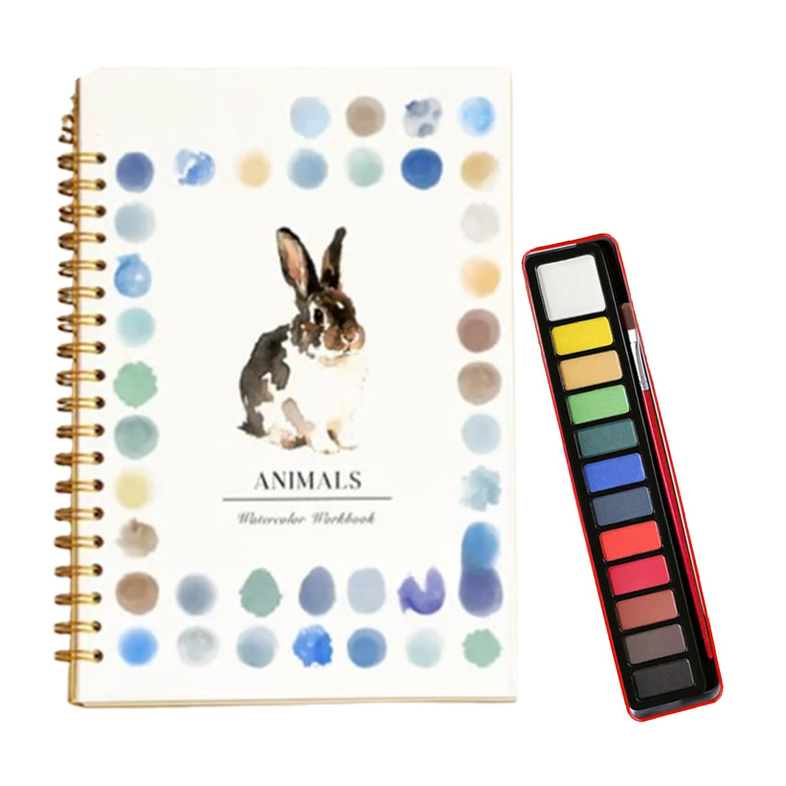 Art Paper Watercolor Workbook, 12 Color Watercolour Paint Workbooks, Beginner Friendly Water Colour Paints Books for Water Color Books Painting Supplies Beginner-Friendly Birds Watercolor Workbooks