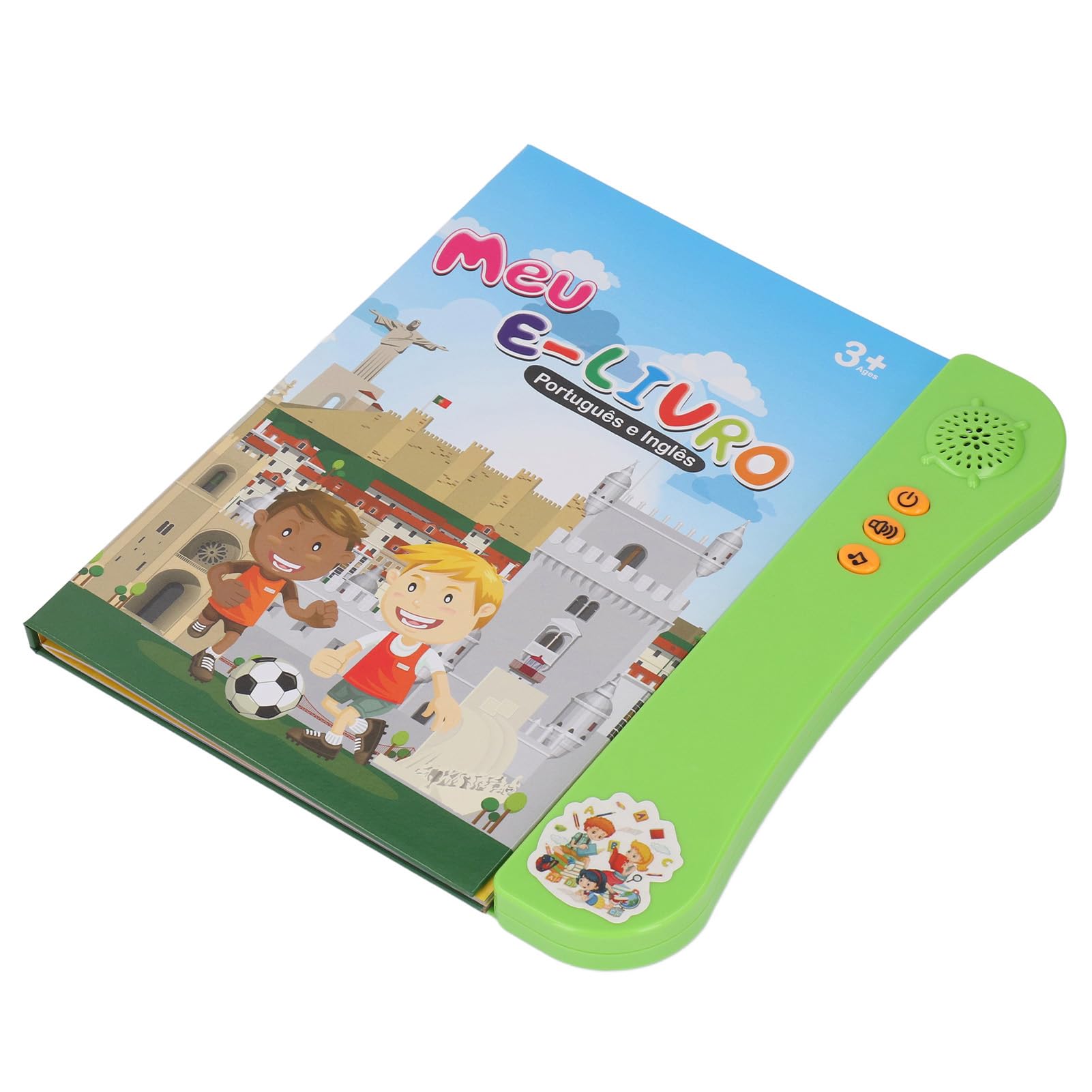 Mingzhe Libro Sonoro Bilingue Portoghese Inglese Giocattolo Educativo Educativo Interattivo con Numeri Dell'alfabeto Animali Frutta Verdura Professioni per i più Piccoli Bambini i (Verde)