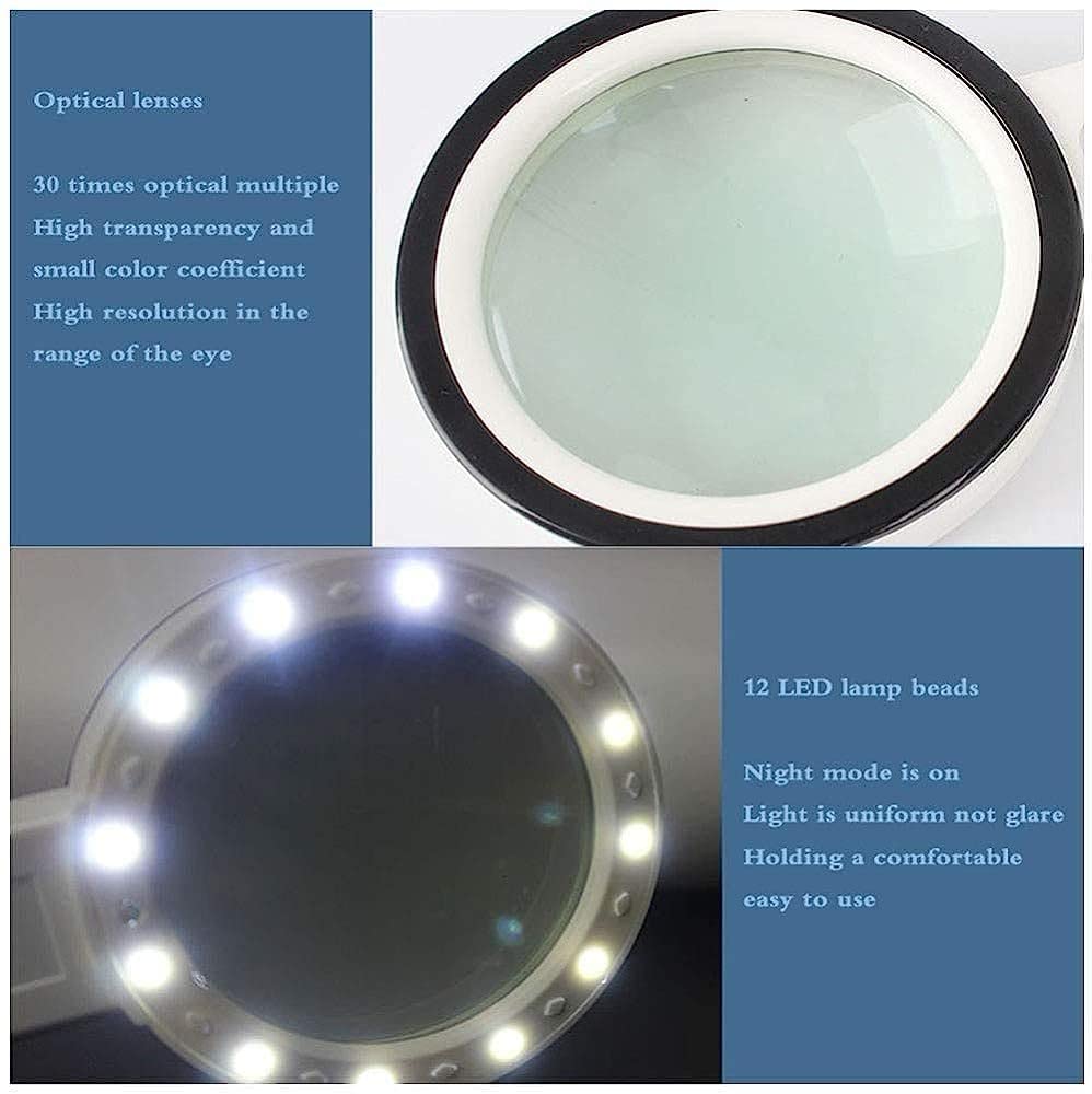 Lupas, Lupa Led Iluminada, Lupa Portátil Grande De Mano, Lupas Grandes para Libros, Periódicos, Mapas Y Monedas.