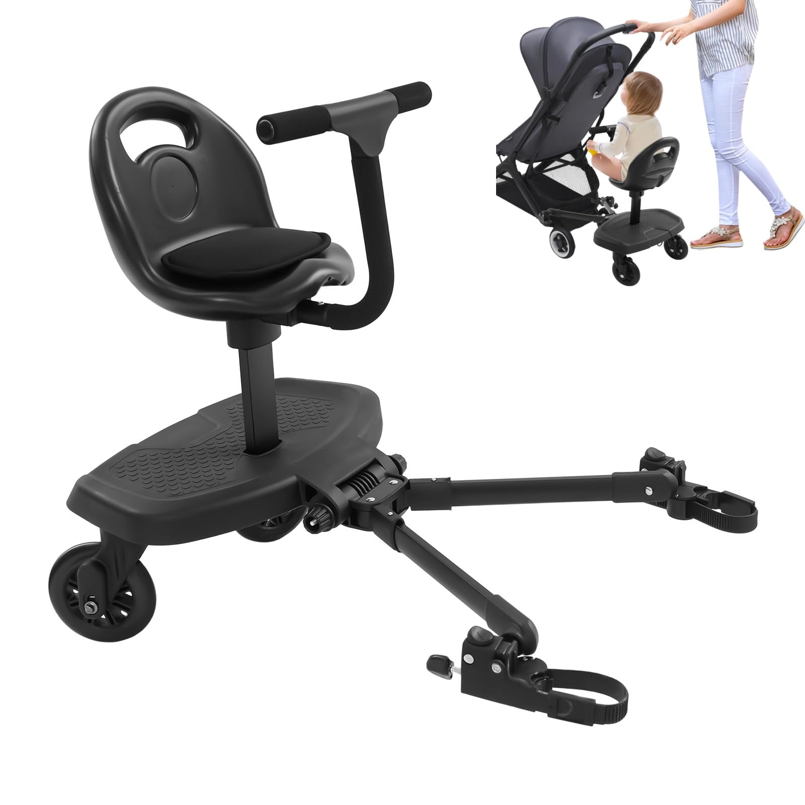 Universal Trittbrett Fr Kinderwagen  Mitfahrbrett Fr 2-6 Jahre Mit Sitz  Bis 55 Pfund Belastung Mitfahrbrett Kinderwagen