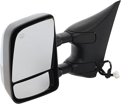 JC Whitney Driver Side Power Heated Towing Mirror for Nissan Titan 2004-2005 Chrome with Towing Package JNS76CL