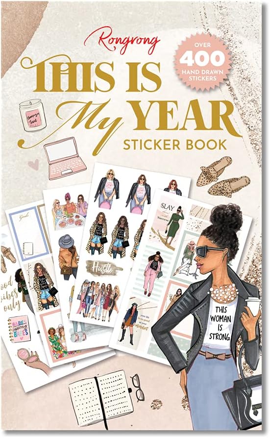Rongrong Planner Stickers This is My Year Sticker Book 21 Pages Over 400 of 's Hand Drawn Chic Illustrations Including Dolls 5.75 Inches by 9.5 Inches