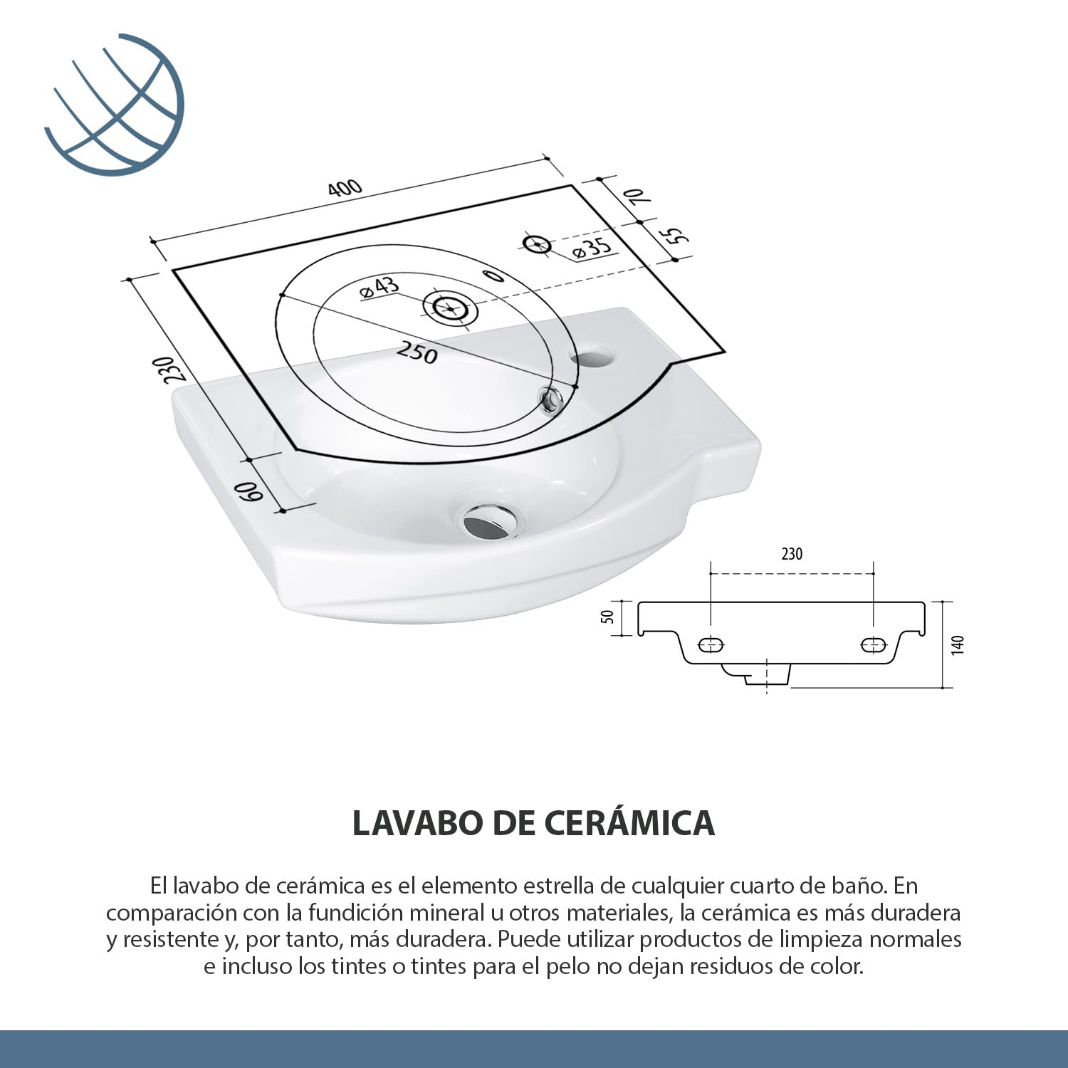 Planetmöbel Juego de Muebles de baño para Invitados