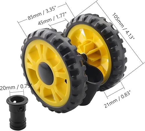 Miniatura 6 de Yinpecly Rodillo de polea de plástico de doble rueda fija de 5.12 pulgadas de diámetro de rueda única para cuna con freno