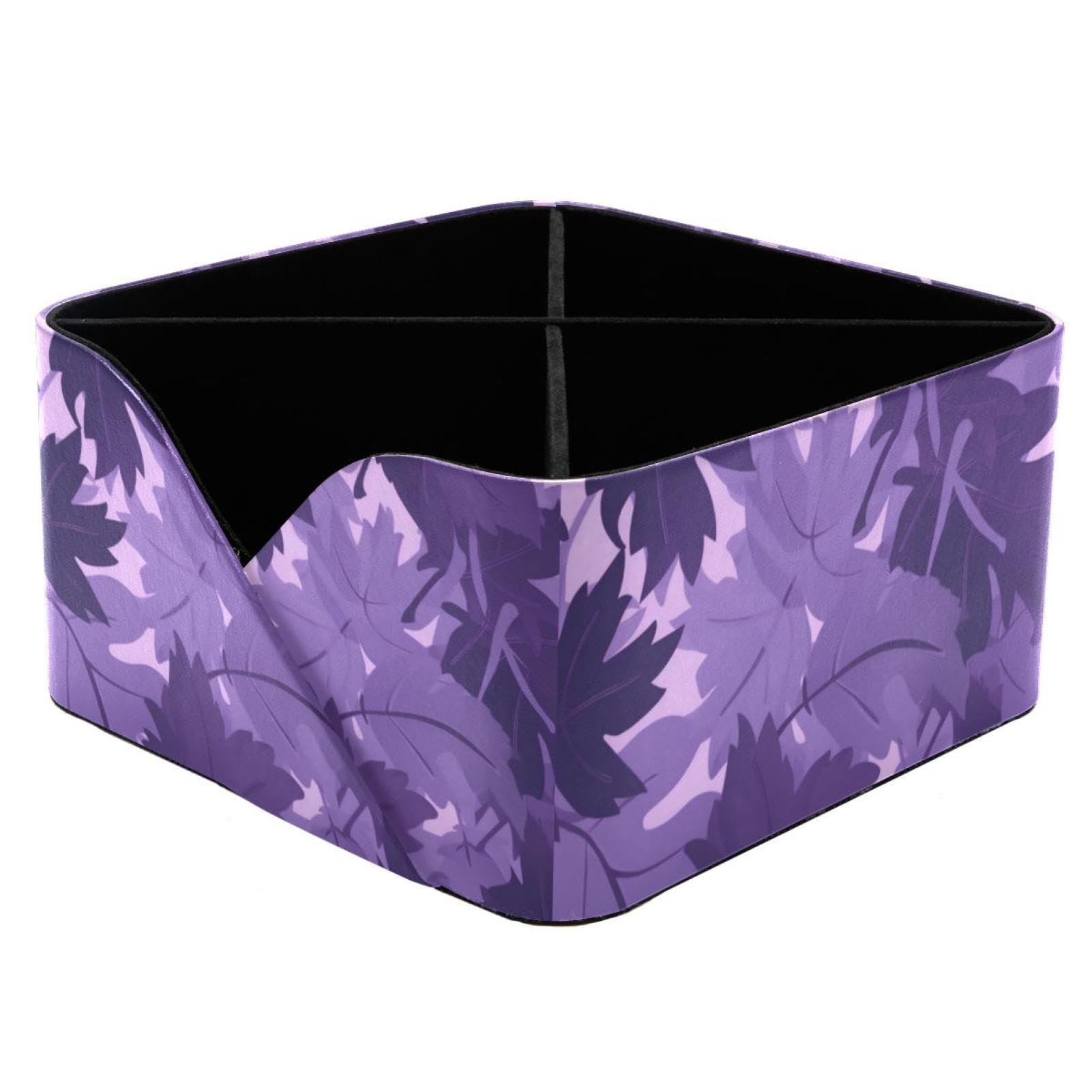 Porte-stylo pour enfants aux motifs de feuilles violettes pour table d'étude créative