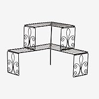 Vista 2 de BrylaneHome Kitchen Scroll Organizador de estante esquinero de 2 niveles - Negro