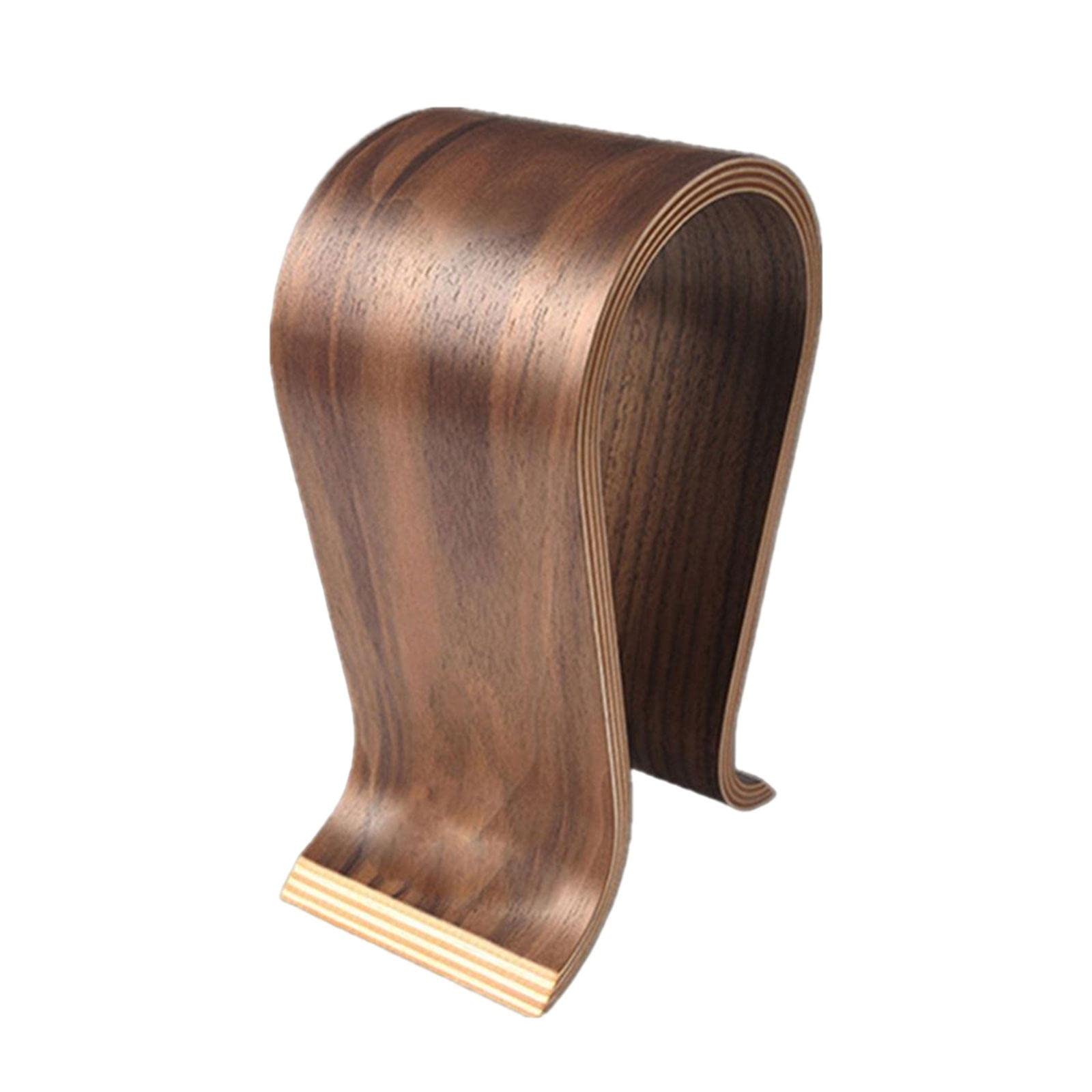 Set di 2 supporti universali per cuffie da tavolo, in legno, per marito, colore noce, 25 x 16 x 10 cm