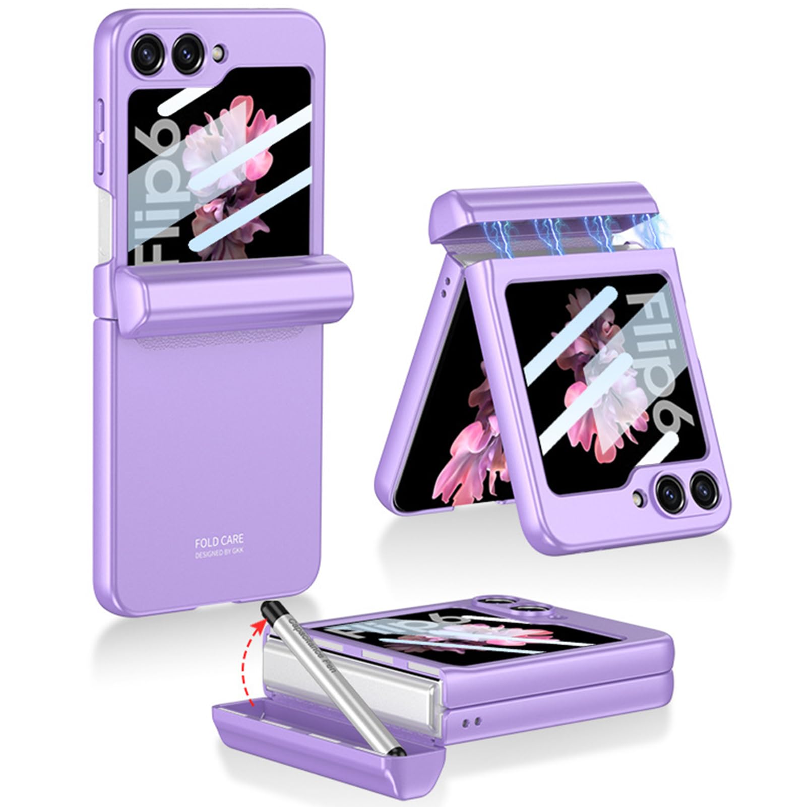 NINKI Capa para Samsung Z Flip 6 com suporte para S Pen e S Pen, capa