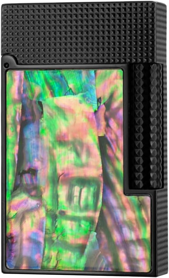 Classic Soft Flame Lighter,High-Grade Side Pulley Ignition Lighter, Colorful Shellfish Pattern,Refillable, for Men's Father Husband Gift Collection