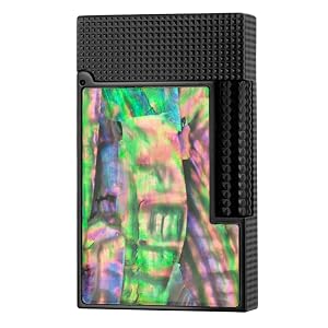 Classic Soft Flame Lighter High-Grade Side Pulley Ignition Lighter Colorful Shellfish Pattern Refillable for Mens Father Husband Gift