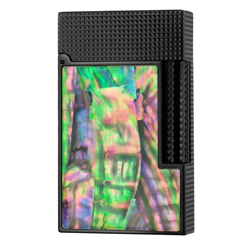 Classic Soft Flame Lighter High-Grade Side Pulley Ignition Lighter Colorful Shellfish Pattern Refillable for Mens Father Husband Gift