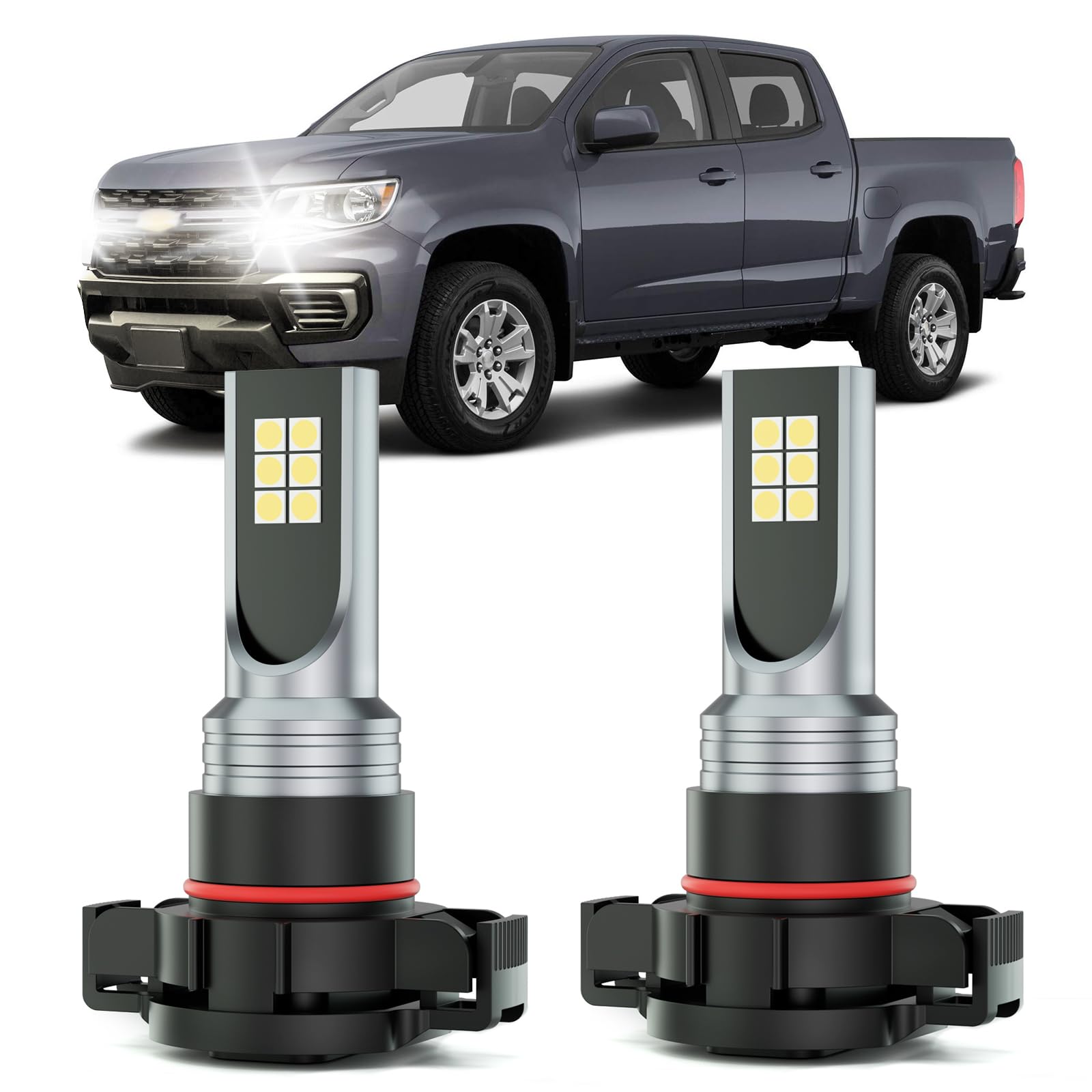 XFLHEHD Colorado LED Fog Lights Fits for 2013-2022 Chevrolet Colorado, 300% Brightness, 6500K Cool White, 2pcs Plug and Play Colorado Fog Light Blubs Package Replacement