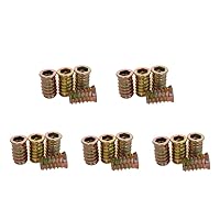 Vista 17 de MroMax 20 piezas de insertos de tuerca para muebles M6x10mm, acero al carbono, zincado, hexagonal interno, tornillo con brida, insertos de madera