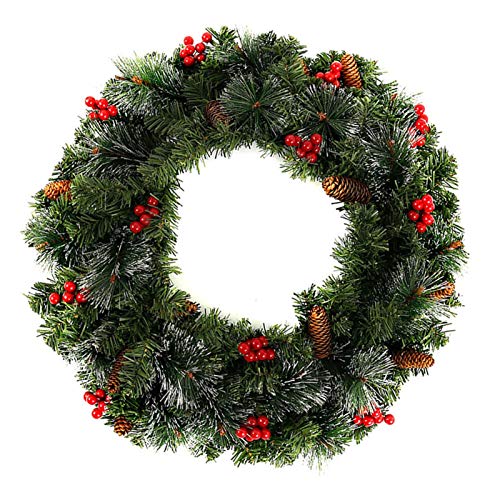 Décoration d'intérieur sans entretien avec la couronne de Noël et guirlande en rotin artificiel