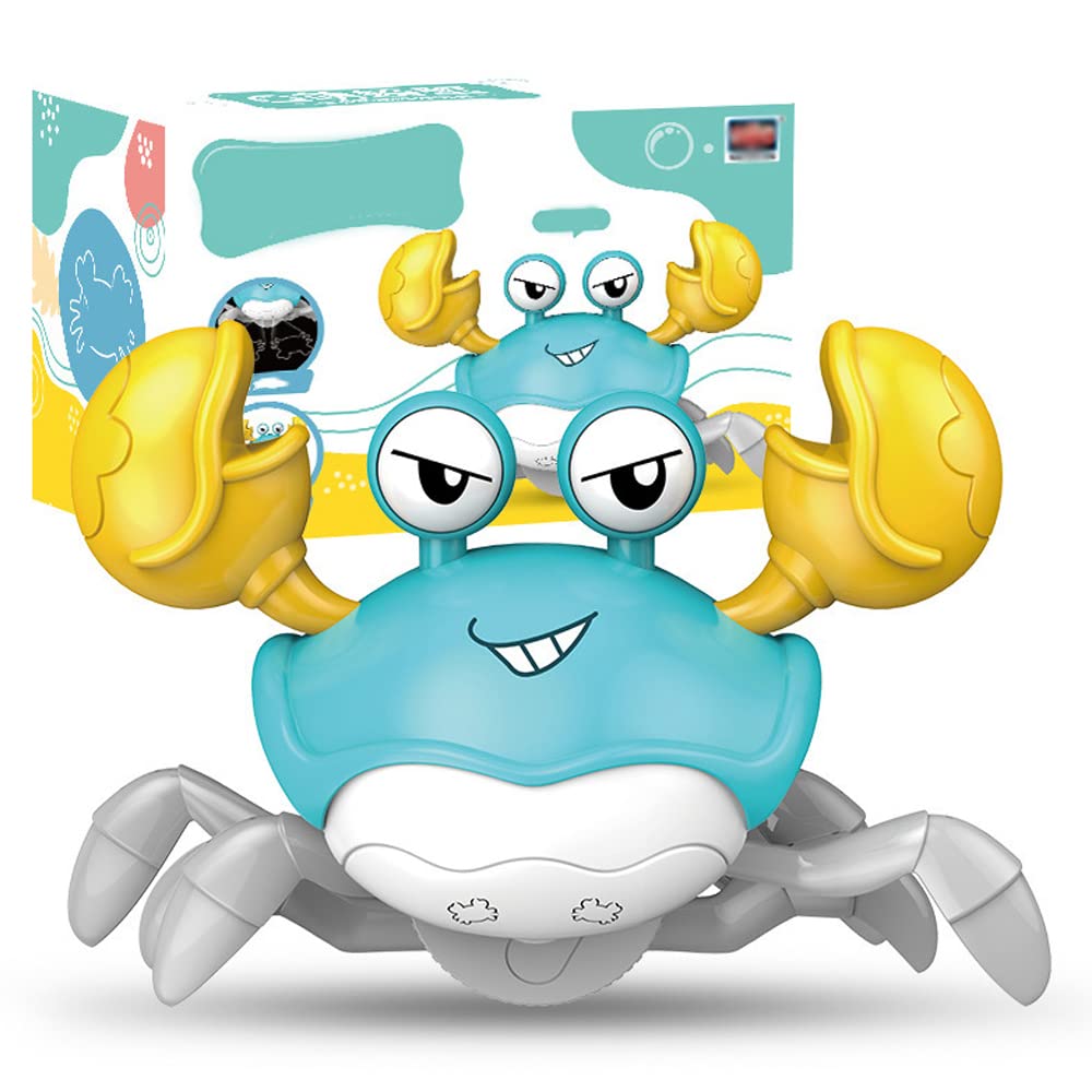 BeauentyCrab toy,Electric Runaway Crab, Baby Educational Toddler Toy, Interactive Escaping Toys With Led And Music,Best Gift For Kids Baby Boys Girls 1 2 3 years (blue)