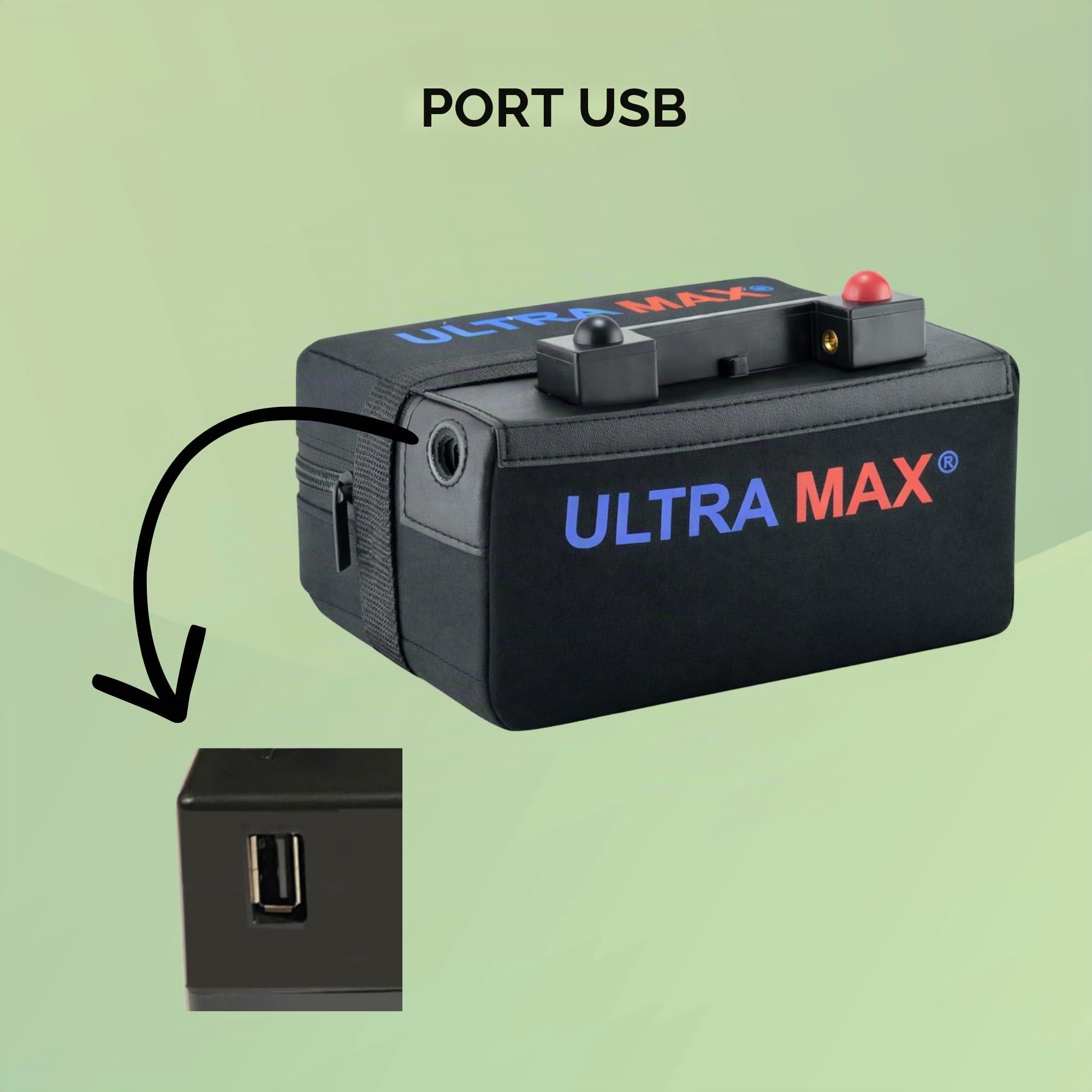 Ultramax Batterie au lithium pour chariot de golf 27 trous 12 V 18 Ah