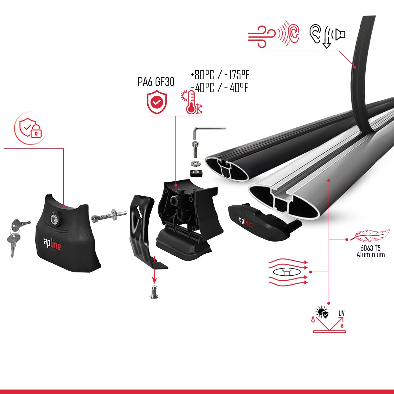 Compatibile con Renault Captur 2 2019-2026 ACE-4 Barre Tetto Portapacchi Auto Barre Portatutto Nero Alluminio 2 Barre