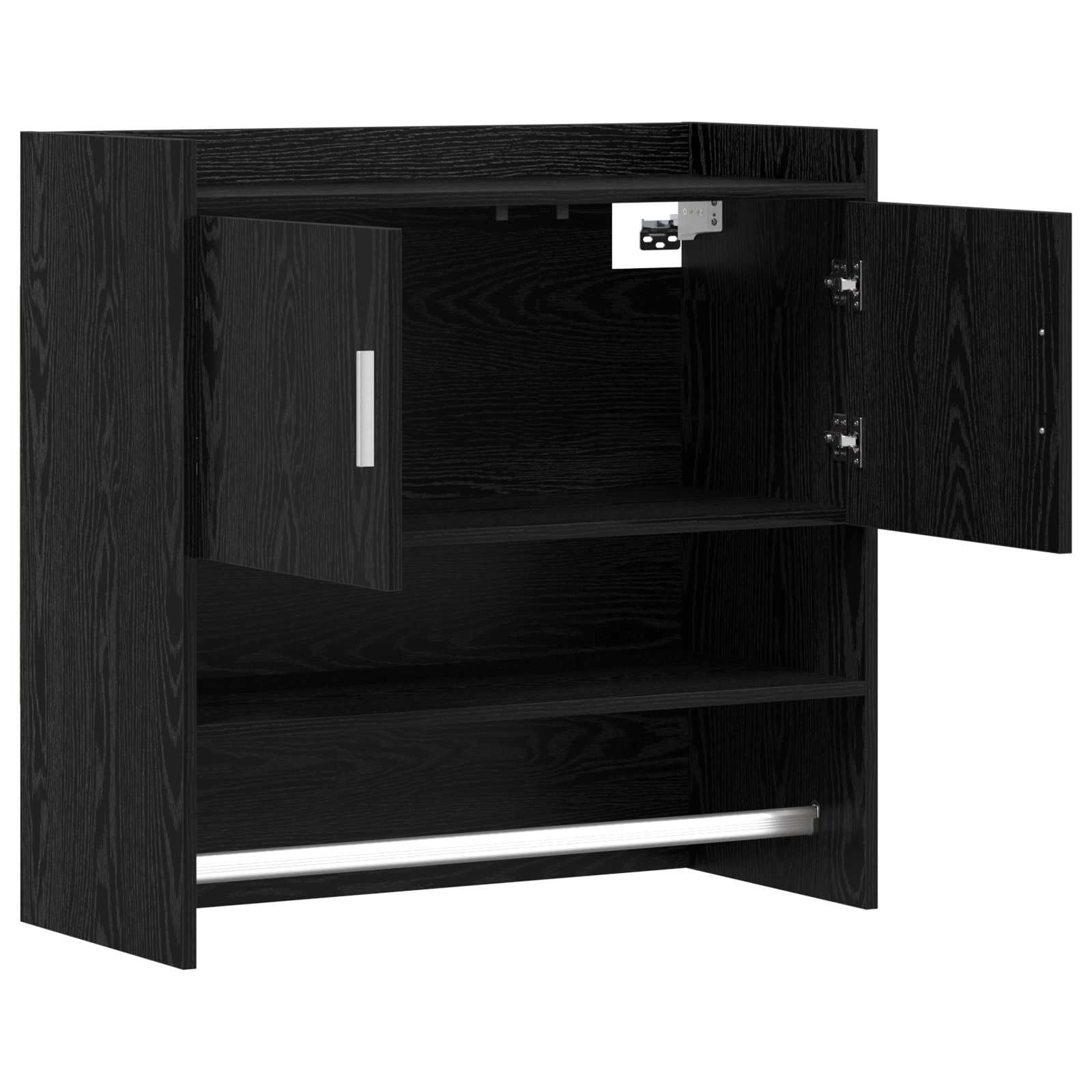 Estantería de pared de roble negro, 80 x 36 x 80 cm