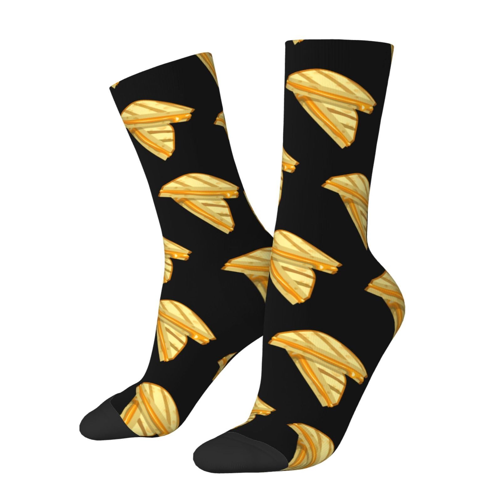 Unedskck Grilled Cheese Sandwich Socks Funny Novelty Crew Socks Gift for Men Women Teen