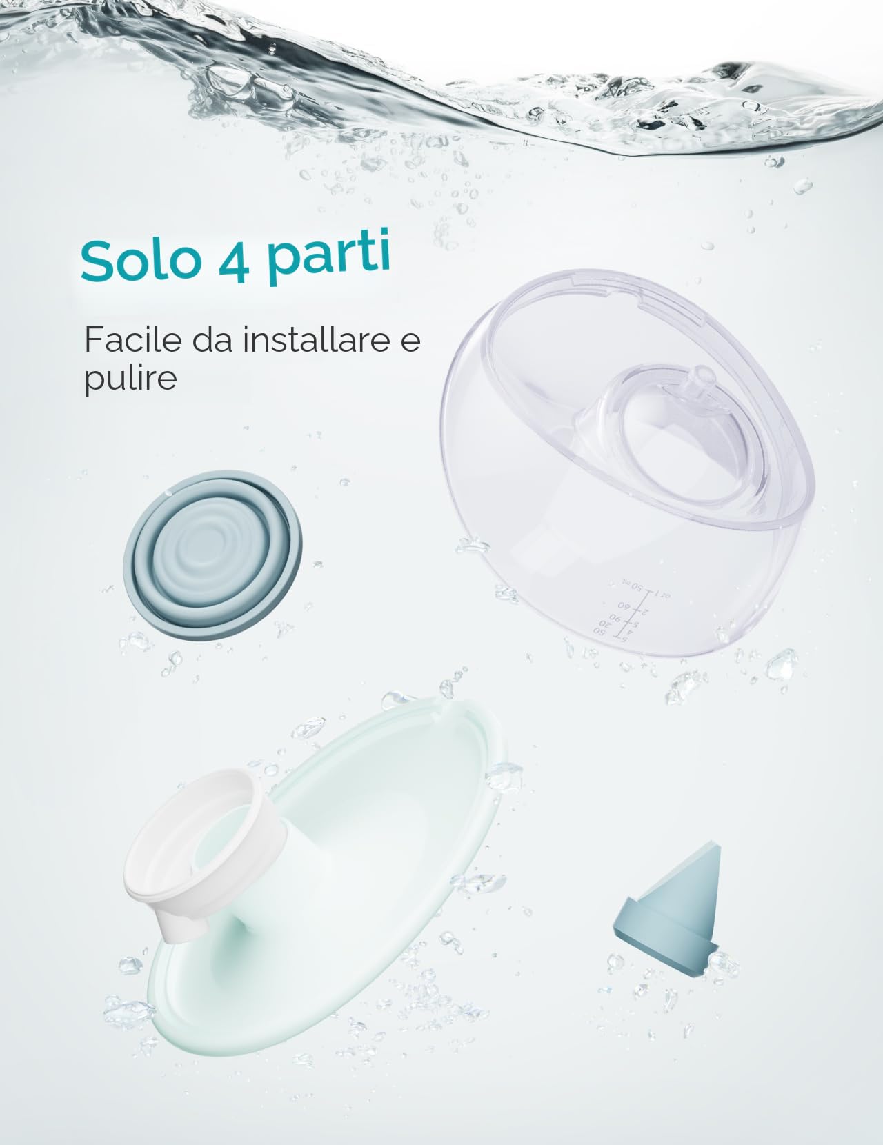 Paruu P20 Tiralatte Elettrico Indossabile, 4 Modalità e 12 Livelli con Flangia a Doppia Tenuta da 19/21/24 mm, Tiralatte Portatile, Design Visivo del Tempo e Volume del Latte (2, Verde chiaro)