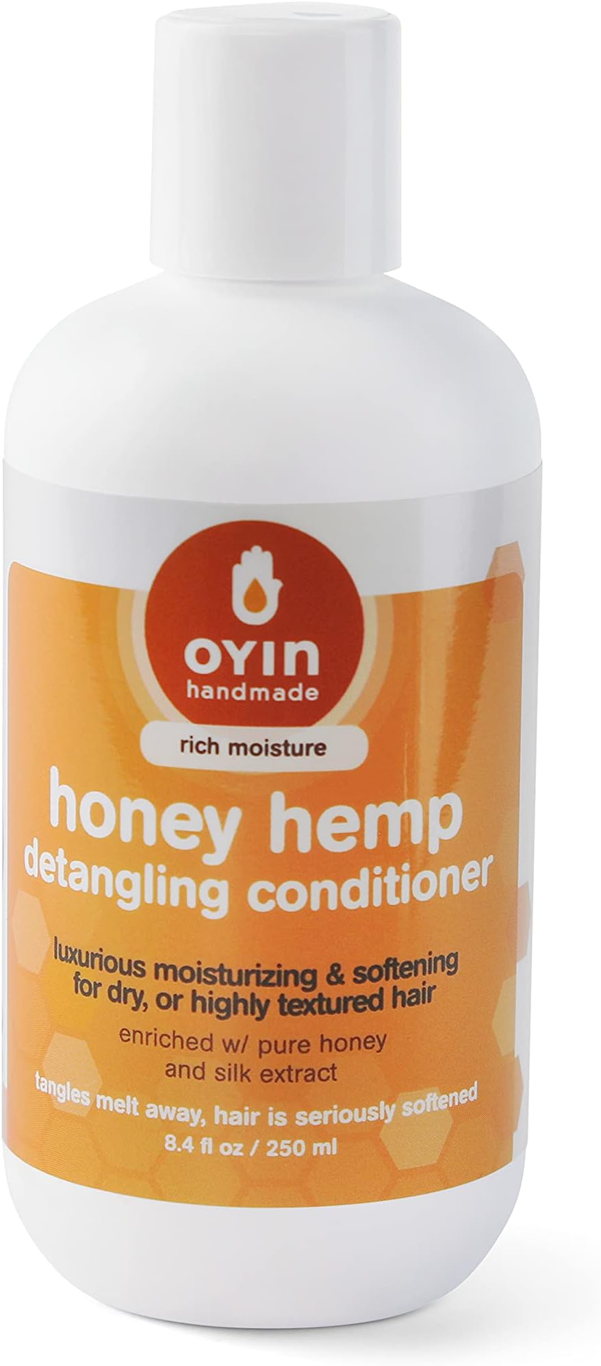 Honey Hemp Detangling Conditioner | 8 oz | Hemp seed oil, honey & silk protein. Rinse-out or deep conditioner for 3cโ4c coily & curly hair. Silicone-free.