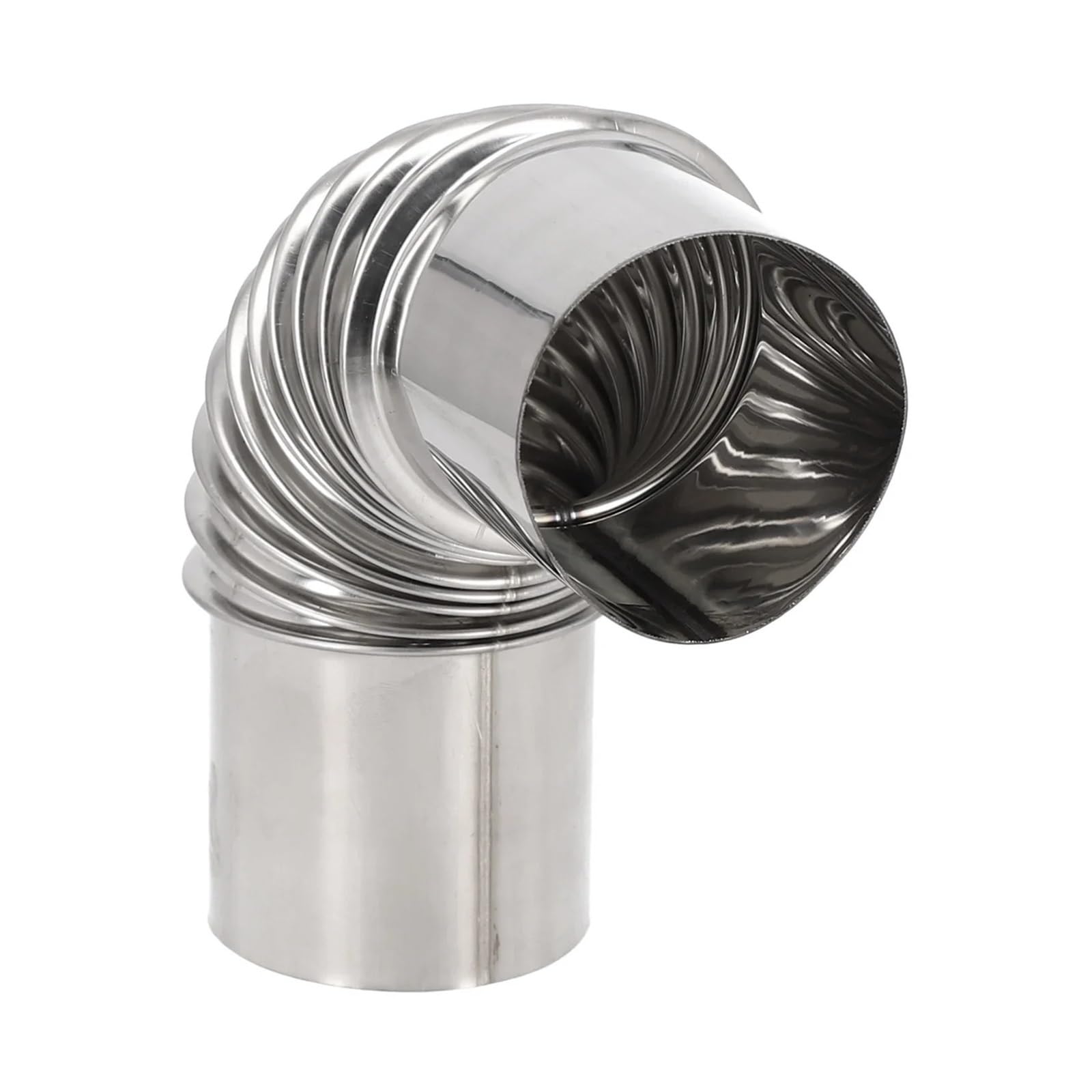 Gwintowane kolano kominowe ze stali nierdzewnej, Kolano kominowe 90 stopni, stal nierdzewna, kolor srebrny, 50-100 mm(50mm)