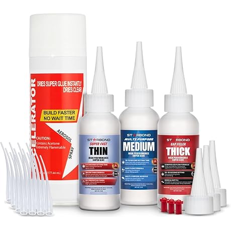 2 oz. Thin, Medium, Thick CA Glue with 6 oz. Activator Bundle