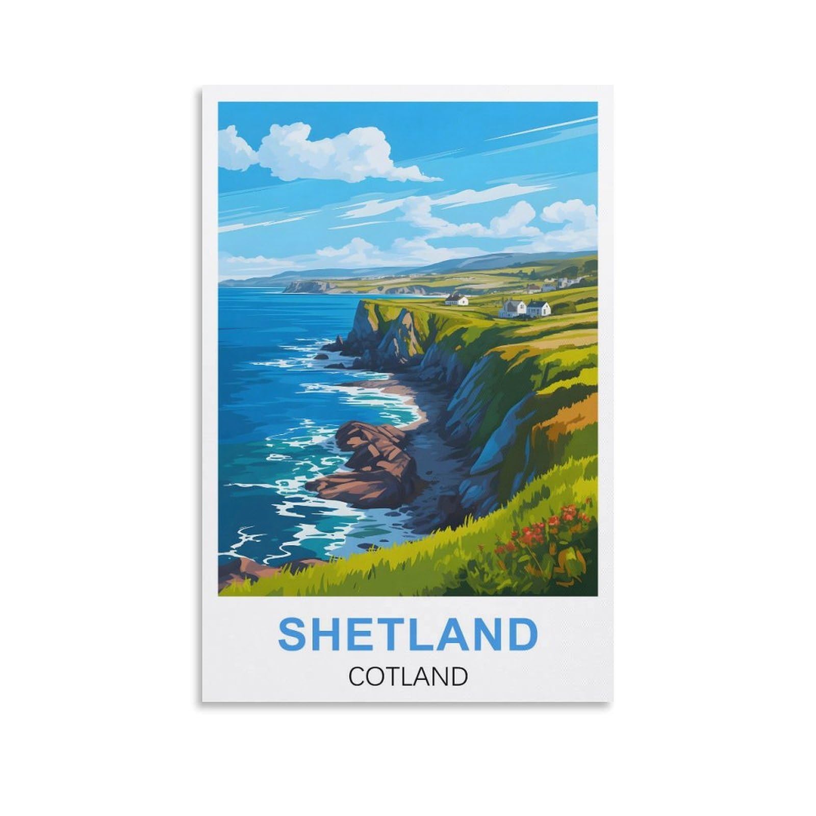 EZMLFA Diamond Painting Art Kits,Shetland Scotland,5D Diamond Painting Kit for Adults Beginners, DIY Full Round Drill Gem Art Kits for Home Decor 40x50cm