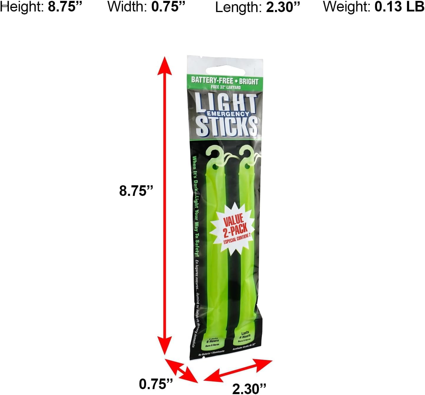Amazon.com: Ready America 27217 8-Hour Emergency Lighsticks, Green