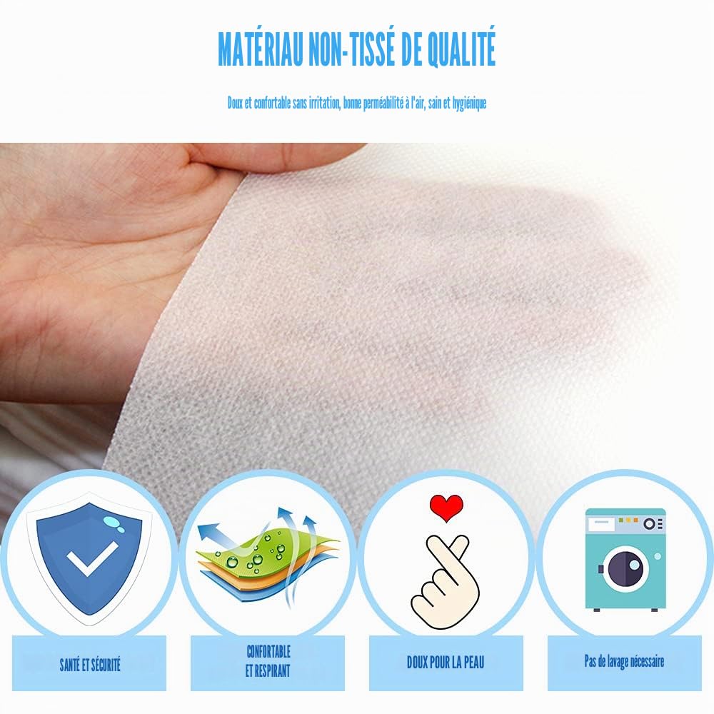 Draps Jetable Table Massage Non Tissé 80 x 180 cm Lot de 100