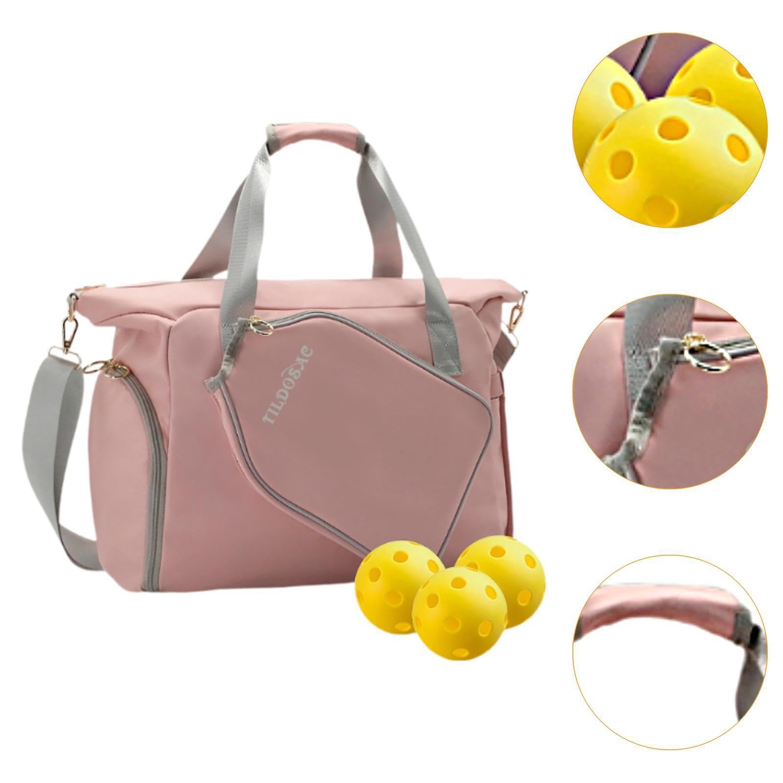 Borsa da Pickleball con Cerniera, Resistente, Comoda da | capacità, per attività divertenti all'aperto, allenamento fitness, borsa da pickleball, tote rosa da donna