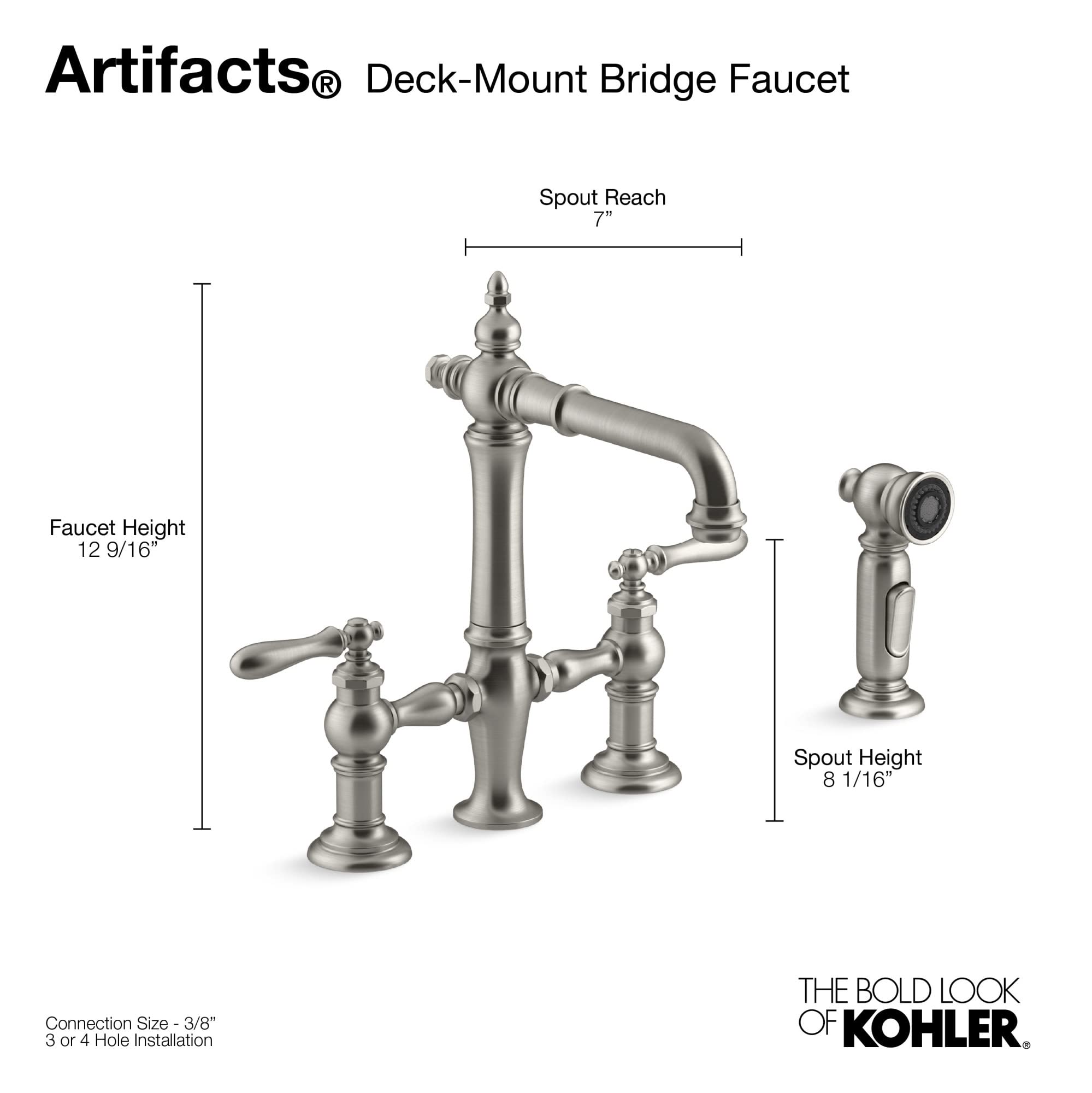 Kohler クロム仕上げ キッチン蛇口 KOHLER（コーラー） 在庫あり 正規輸入品 キッチン 混合栓 ホース
