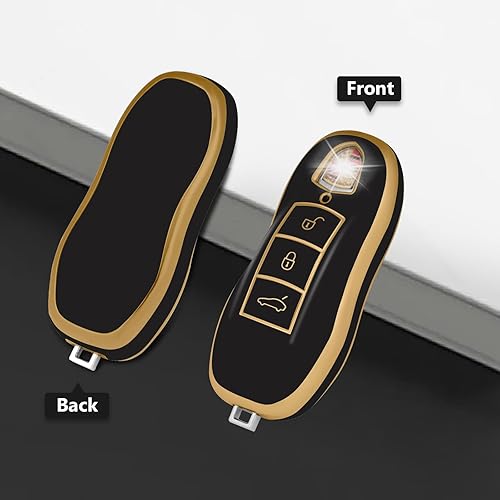 Miniatura 4 de WORCAS Funda protectora inteligente para llavero compatible con Porsche Boxster Turbo Cayenne Panamera Macan Cayman 911 llave inteligente sin llave