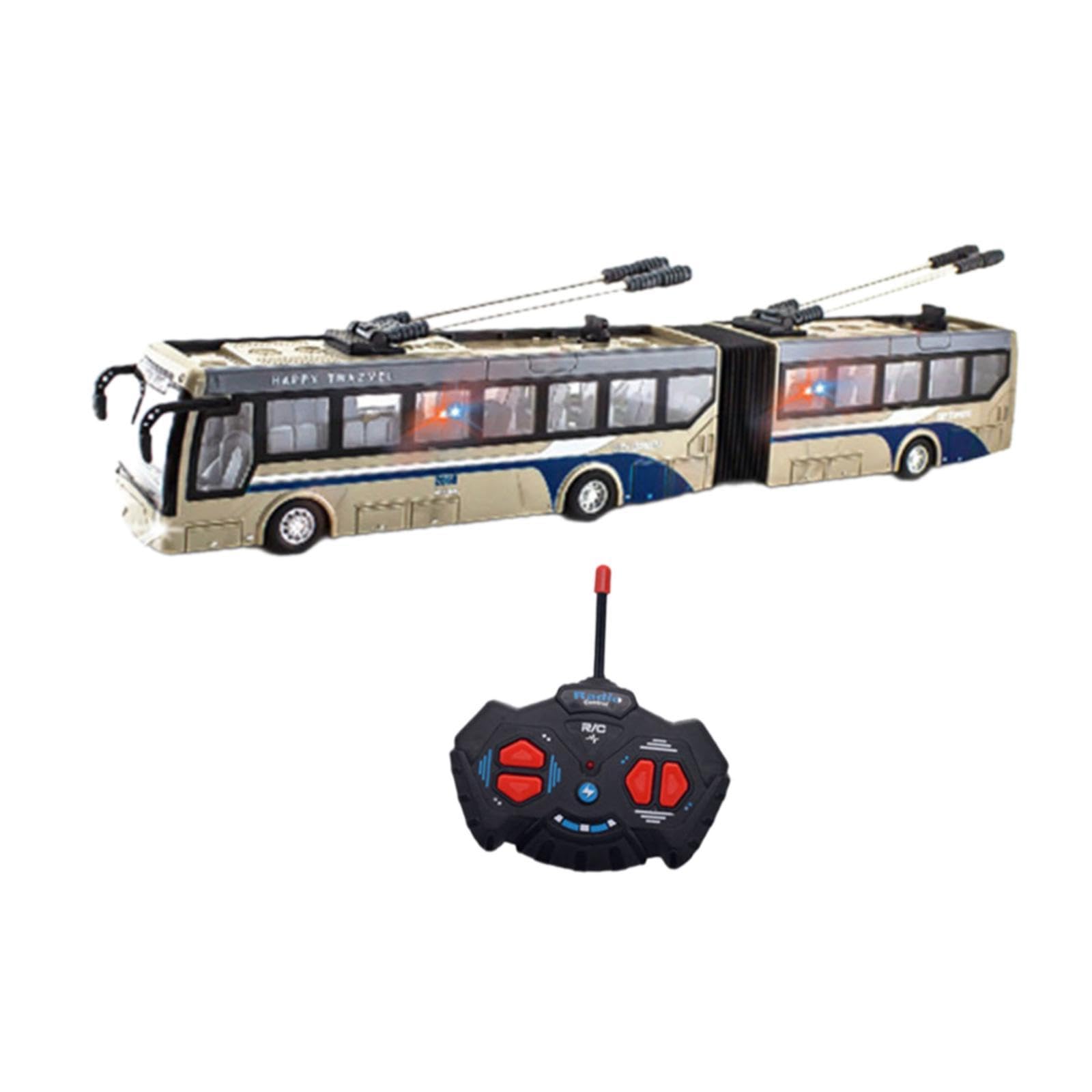 Auto Telecomandata, Autobus Telecomandato in 1:32, Trazione Integrale, Guida a Destra, Regalo di Compleanno per Bambini, Scuolabus RC, Oro Lungo
