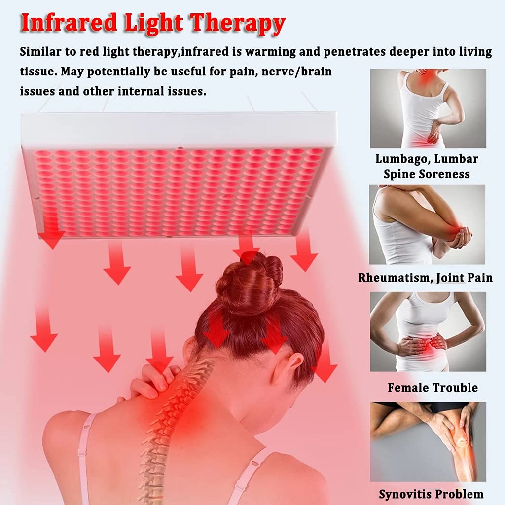 Dispositivo de Terapia de Luz Roja, Lámpara de Terapia de 225 LED con Mando a Distancia, Lámpara de Calor de 45W para Rostro y Cuerpo, Alivio del Dolor, Antienvejecimiento de la Piel ( Color : 1pcs )