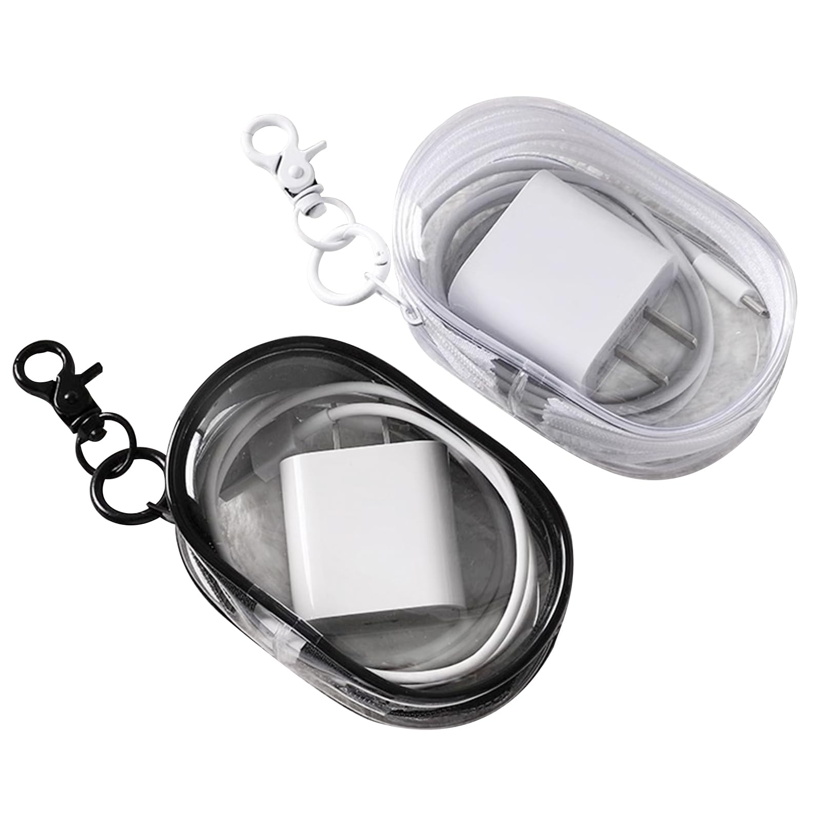 Boîte De Rangement De Câbles Avec 10 Attaches De Câble, Boîte De Rangement De Câbles En Plastique Transparent Avec Couvercle, Boîte De Rangement De Chargeur électronique Pour Boîte De Rangement De Tél