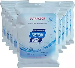 Pastilha De Cloro Piscina Kit Com 10un 200g Ultraclor Multiação