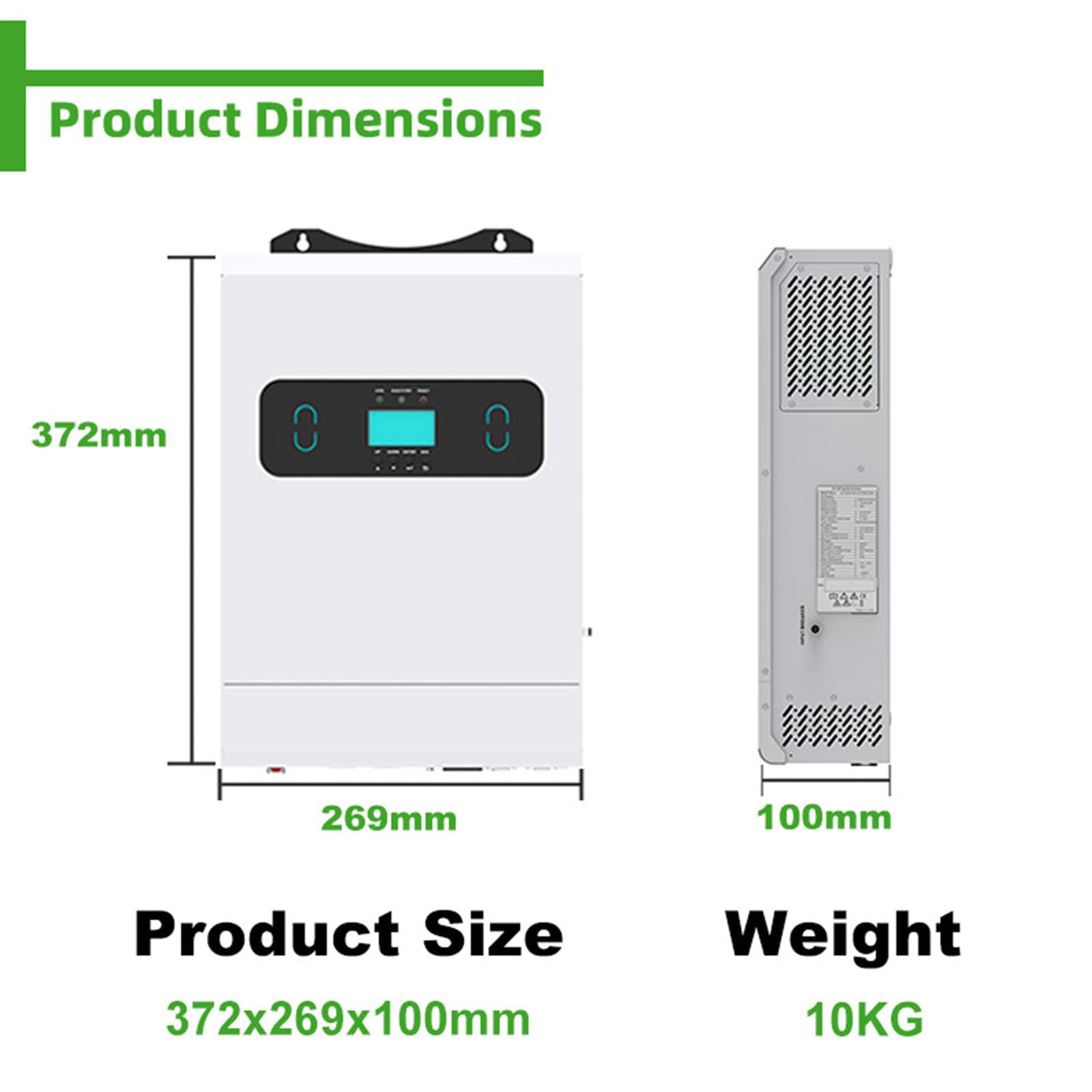 Inverter Solare da 3300 W, Inverter a Onda sinusoidale Pura, convertitore per Camper Fuori Rete Solare per Famiglie, Adatto per batterie al Piombo e al Litio,48V