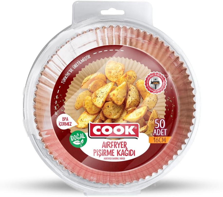 COOK Airfryer Pişirme Kağıdı Standart 16 CM x 50 Adet