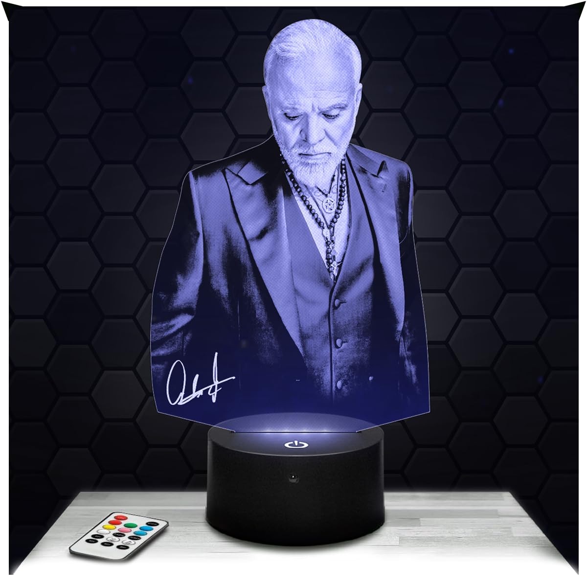 Lampephoto.fr - 3D Lamp Nino de Angelo German Singer, Touch LED Night Light, 3D Hologram Effect, Christmas Birthday Gift Idea for Men and Women, Bedroom Decoration Object